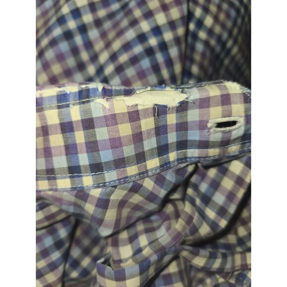 Peter Millar Mens Checkered Cotton Dress Shirt XL - Picture 6 of 7